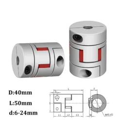 Alternative view of Khớp Nối Trục Mềm D40-L50 Chính Hãng – Khớp Nối Trục Động Cơ CNC